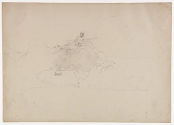 Odysseus und seine Gefährten erreichen die Bucht nahe der Höhle des Polyphem, ca. 1842